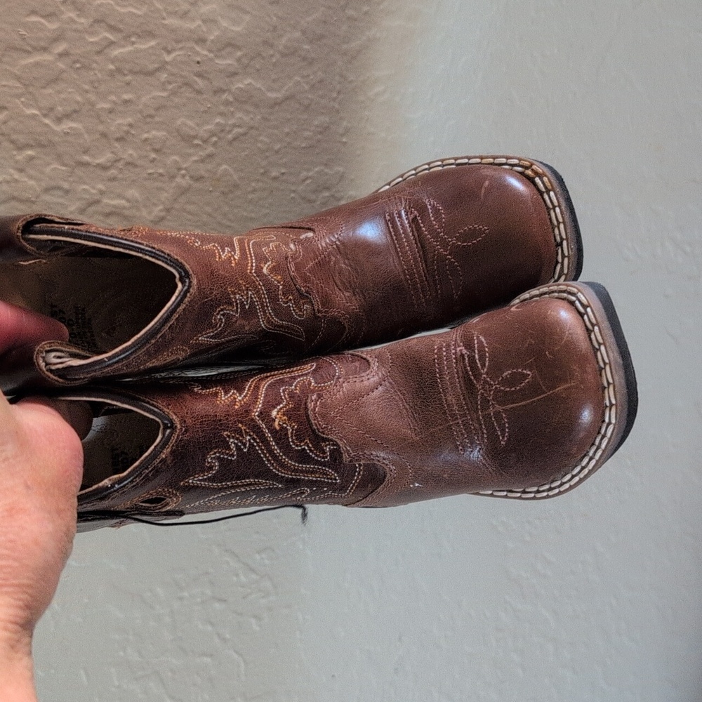 Old West Rushing Black & Brown Kids Western Boots Like New! - Picture 6 of 9